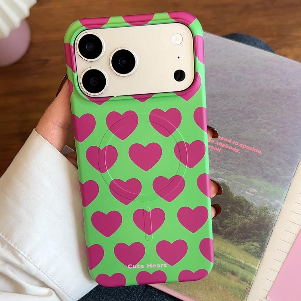 Süße Herz Liebe Aufdruck Magnetischer Griff Tok Handyhülle für iPhone 17ProMax 17pro 17 15 16 Promax Kabelloses Laden für Magsafe Hülle