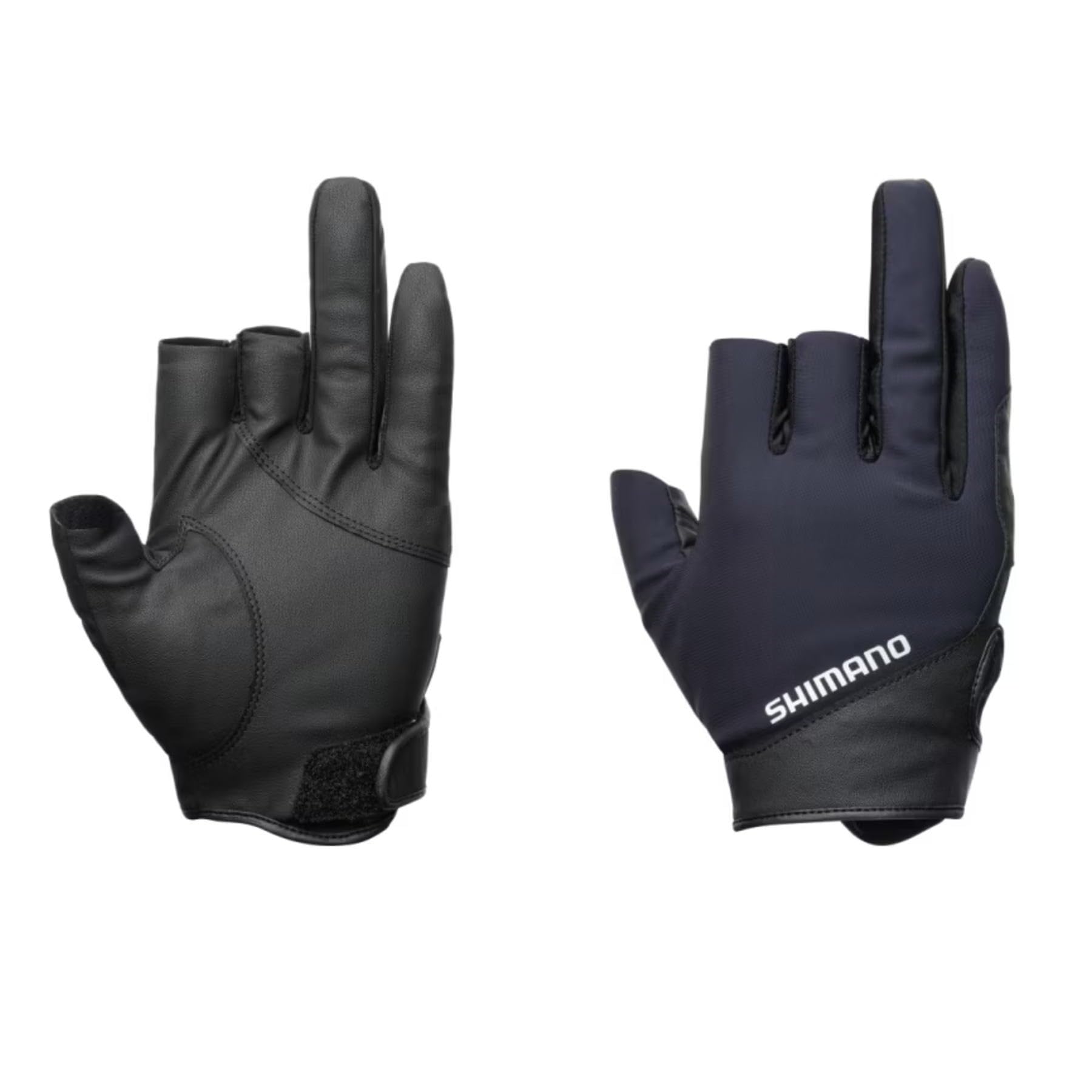 Shimano 01 Basic Warm Size L Gloves, 3-Finger Cut, GL-070Y, Navy,