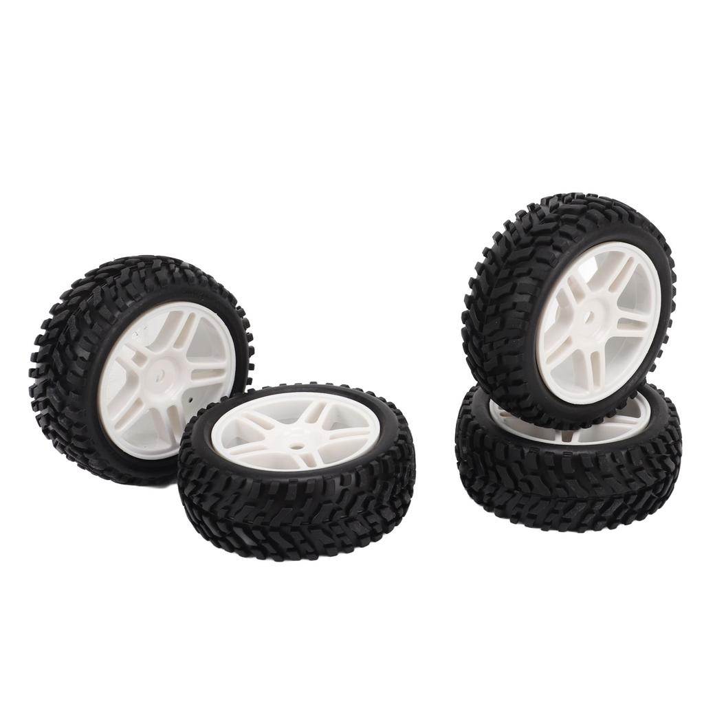4Pcs 1 16 Scale RC Car Tires White RC Tires for 1 16 Remote Control Car AXI31594W