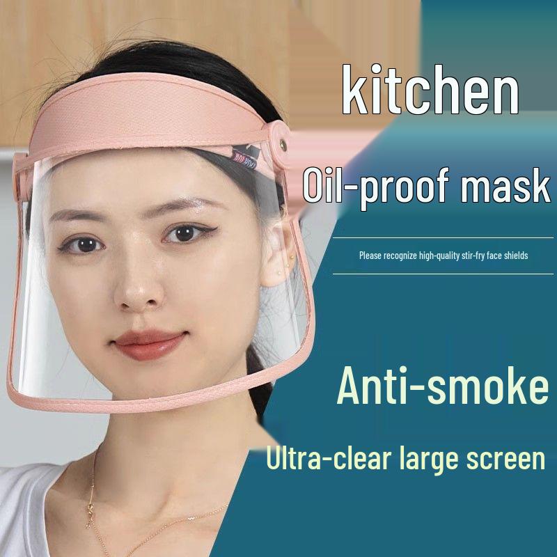 Transparent Anti-Oil Splatter Cooking Face Shield for Women - Full Facial Protection Mask