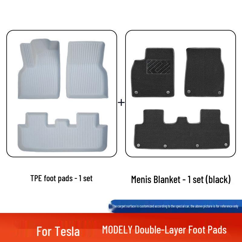 Compatible Tesla Model Y Refresh Floor Mats: 25 Models of TPE Trunk & Car Mats