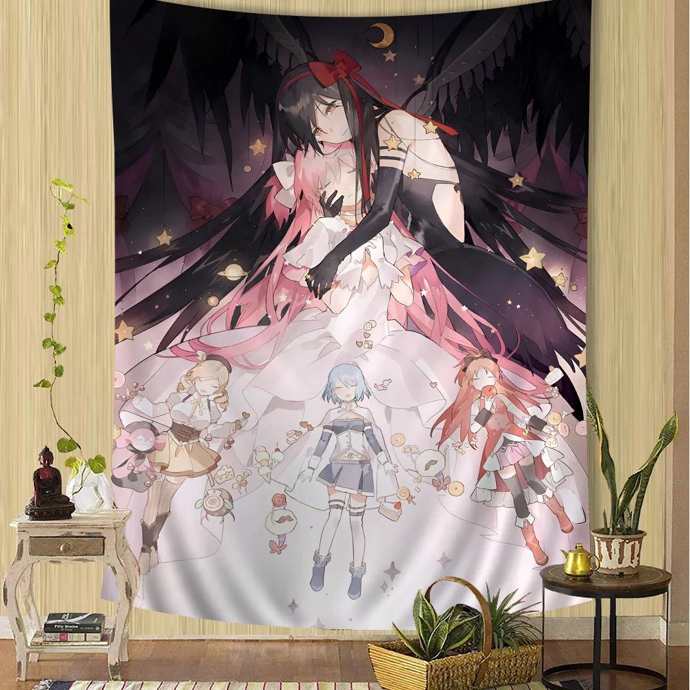 Puella Magi Madoka Magica Tapisserie de Dessin Animé Tapisseries Murales Bohèmes Mandala Décoration de Maison