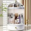 360° Rotating Makeup Organizer Case Large Capacity Cosmetics Storage Vanity Shelf Countertop Luxury Spinning Storage Display Box