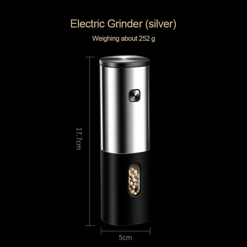 

Электрическая автоматическая мельница для перца, соли, мельница со светодиодной подсветкой, регулируемая грубость помола, мельница для специй, 5 скоростей, кухонный гаджет, инструмент
