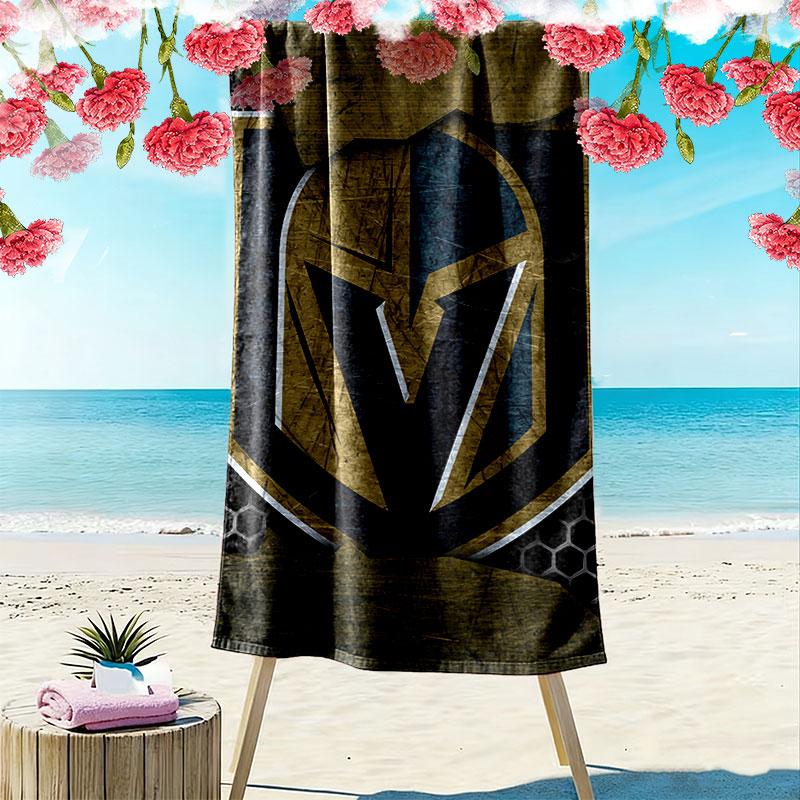 Vegas Golden Knights Print Beach Towel, Large Soft Quick Dry Towel for Beach Camping Swimming