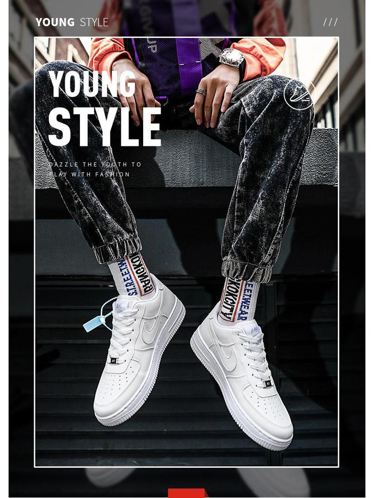 AJ 2024 Herren Air Force One Freizeit-Sneaker - Vielseitig, Dicksohlig, Weiße Schuhe für Paare