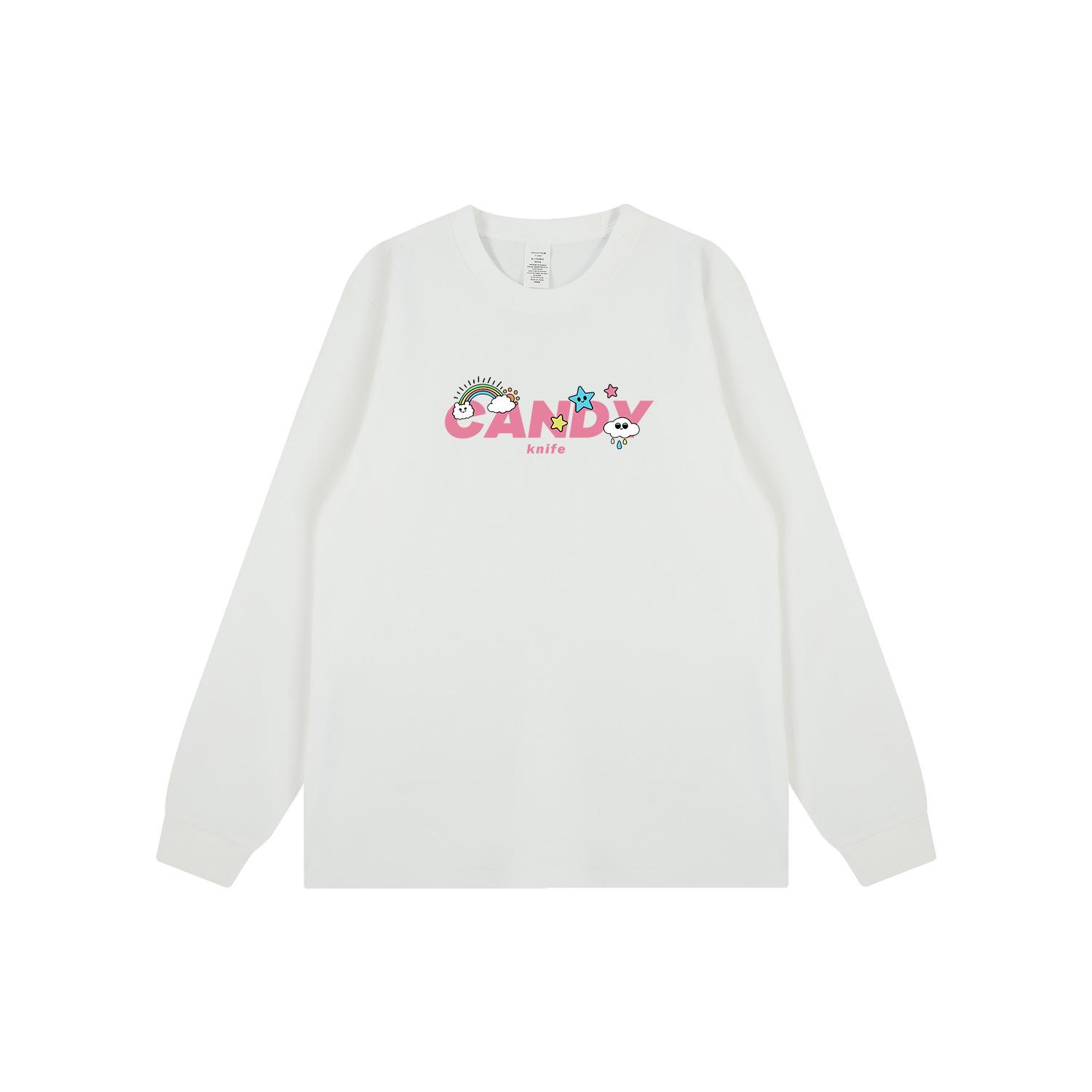 

INS Корейский стиль Свитер с длинным рукавом и принтом букв - Универсальный осенне-зимний хлопковый дизайн в рубчик, унисекс Medium