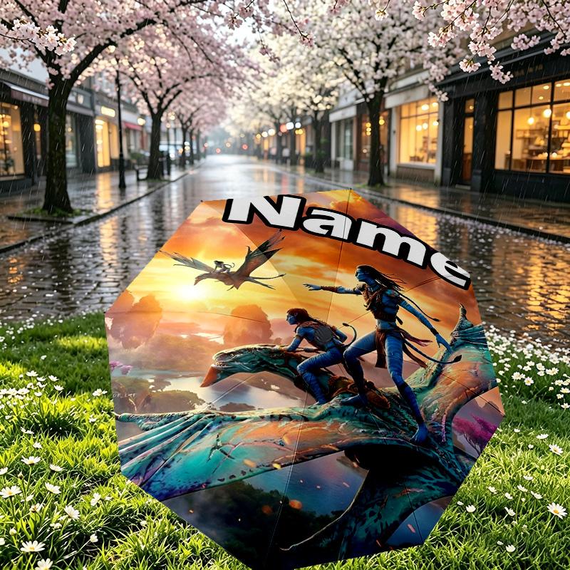 Parapluie Personnalisé avec Avatar Imprimé, Ouverture/Fermeture Automatique, Structure Robuste à 8 Baleines, Utilisation Quotidienne, Camping, Randonnée, Cadeau d'Anniversaire