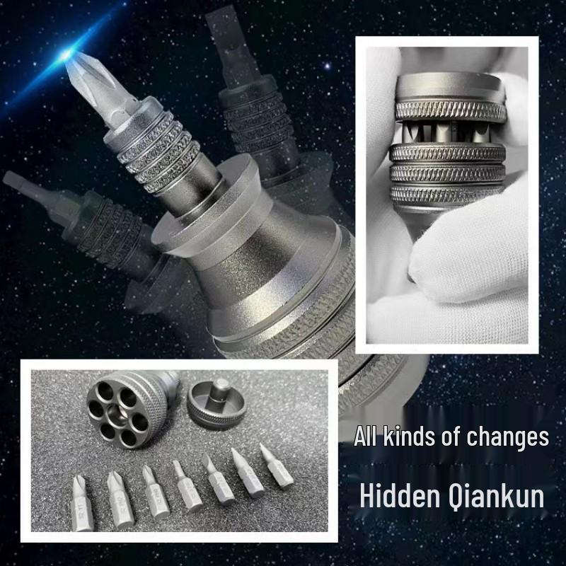 7-in-1 Industrial Grade S2 Screwdriver Set with Phillips, Slotted & U-Type Bits for Household Repair