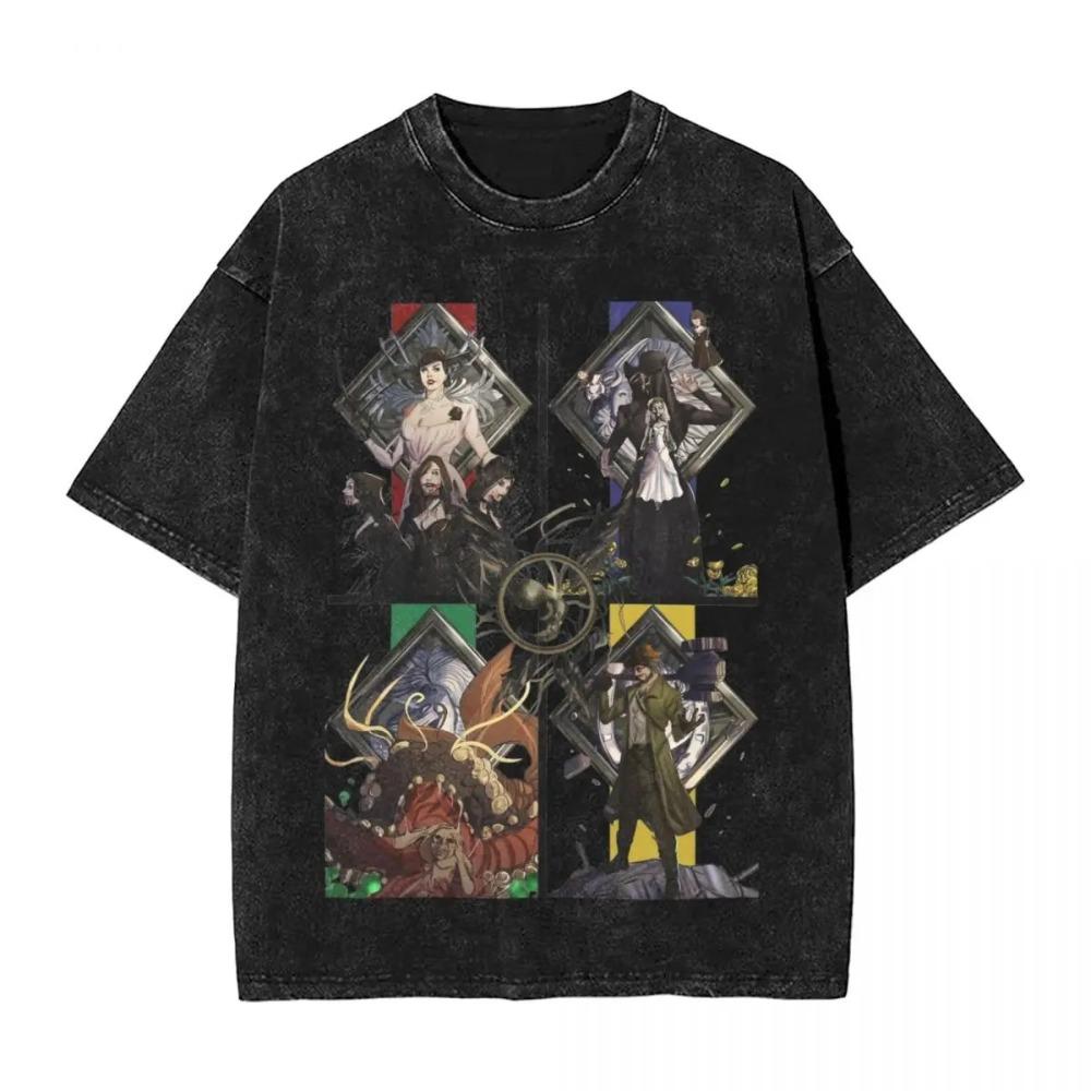 Resident Evil 4 Leon & Ashley Protective Scene Vintage Washed Game T-Shirt, Unisex Survival Horror Game Fan Streetwear Tee, 100% Cotton Casual
