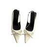 Baotou sandals 2025 summer new pointed bow temperament beautiful high heels fashion empty sweet sandals