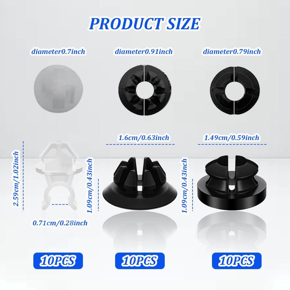 30PCS Hood Support Prop Rod Clips, Replace OEM 91503-SS0-003 | Engine Hood Rod Holder Grommet Clips, Car Engine Hood Stay Clips, Compatible with Most