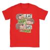 Eat Sleep Moo Deng T-Shirt Men  Humor Cotton Tees Round Collar Short Sleeve T Shirt Graphic Printed Clothes