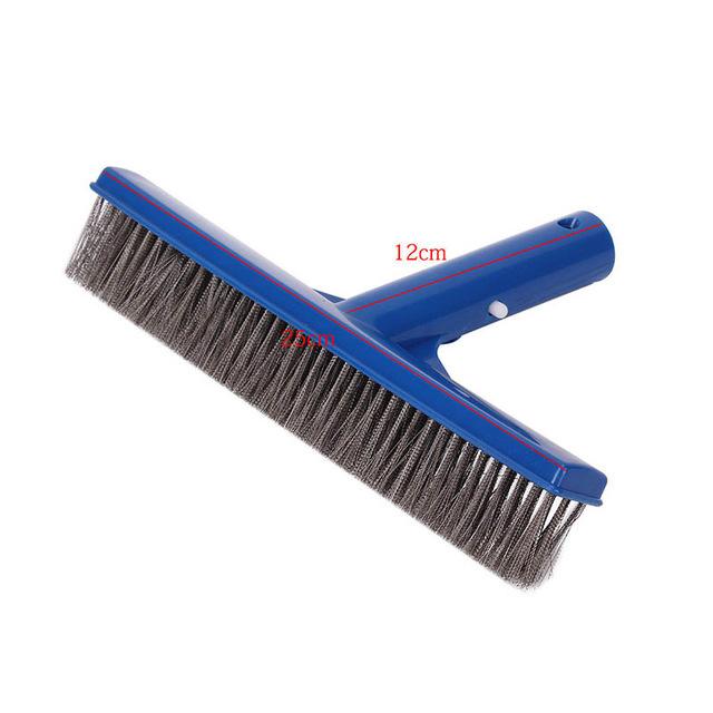 1Pcs 10 Inch Heavy Duty Algae Brush Anti-Rust Stainless Steel Bristle Cleaning Tool for Hot Tub Pond Swimming Pool