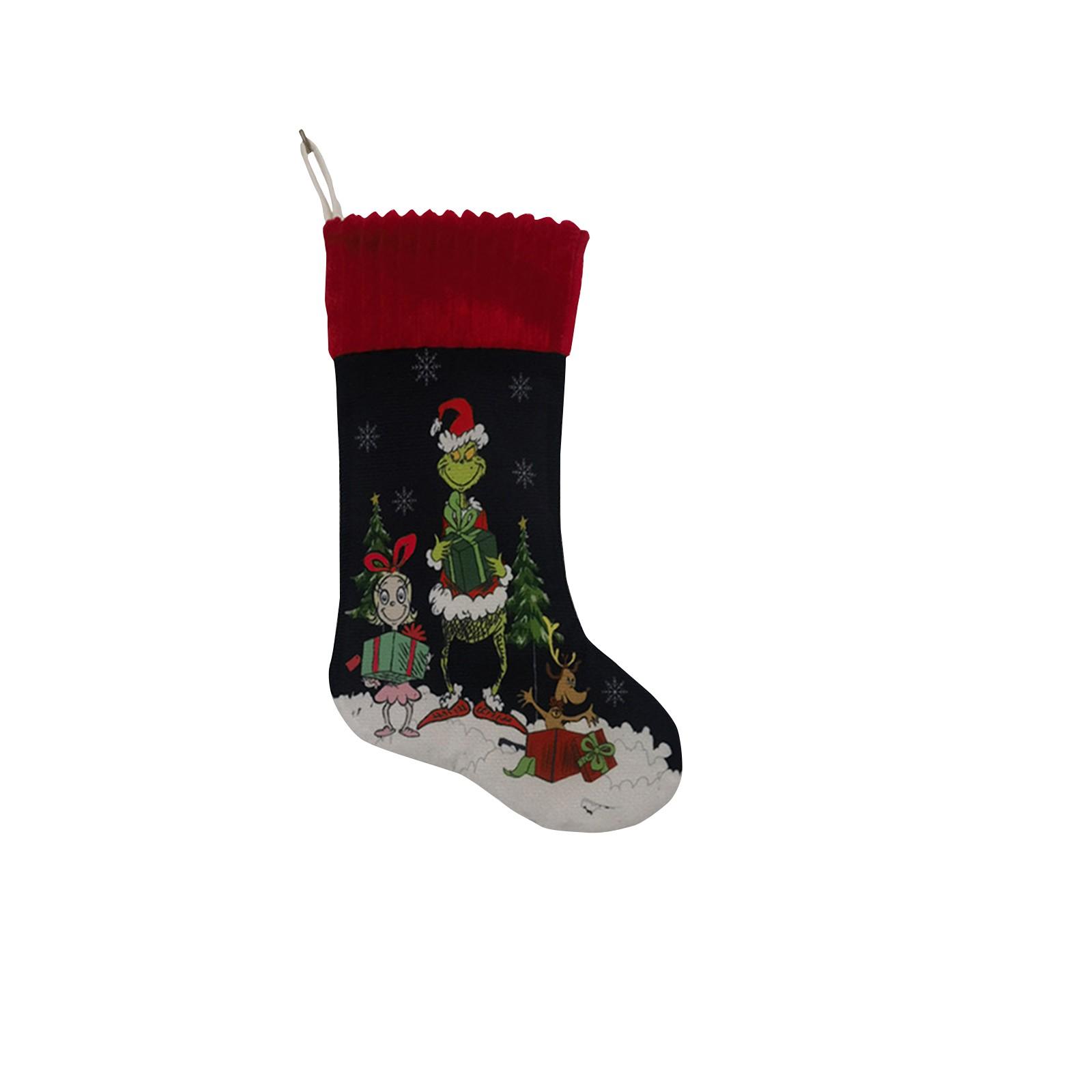 

Рождественские декоративные носки, плюшевые рождественские носки, рождественские носки, детские рождественские подарочные пакеты, конфетные носки, подарочные пакеты One Size