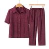 New Chinese Style Floral Print Short Sleeve Set for Women