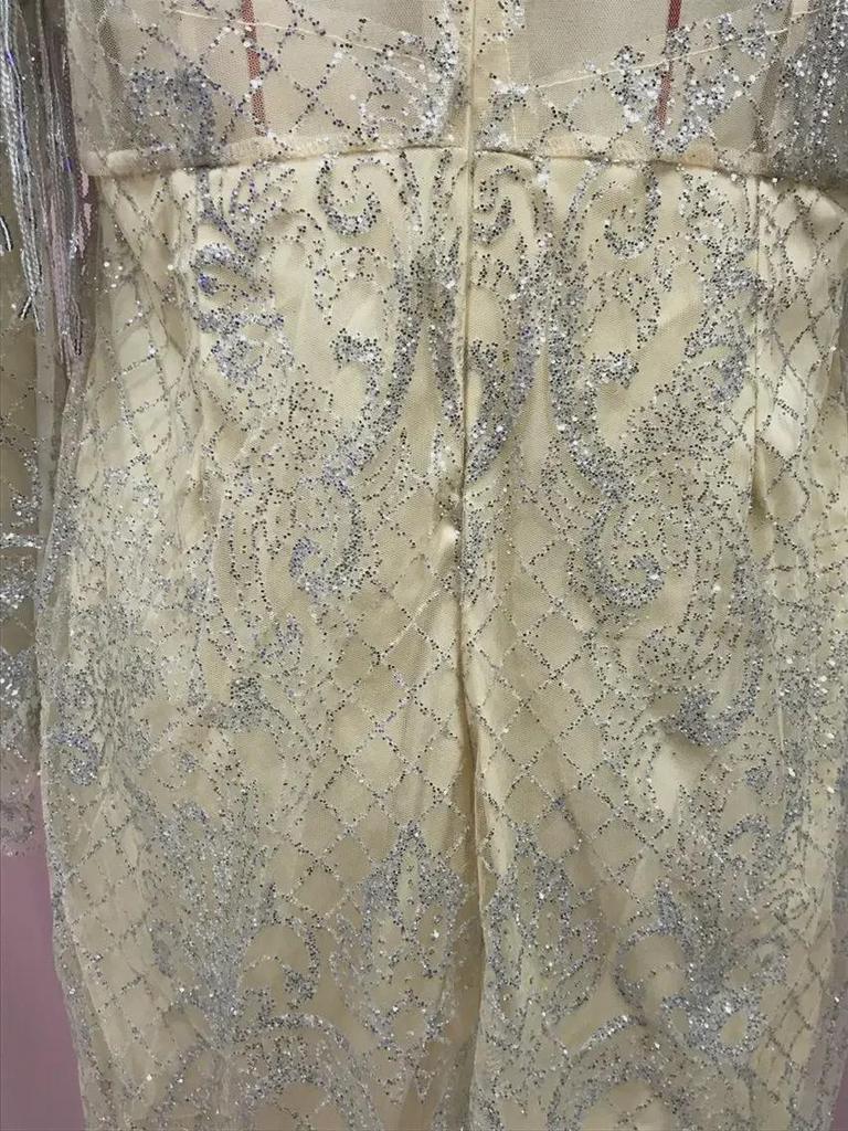 2025 Summer European & American Women's Gold-Accented Backless Transparent Miniskirt