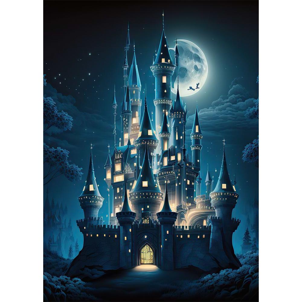 Fantasy Forest Castle Dark Academy Magic Witch Canvas Diamond Painting Wall Art Picture Living Room Home Decor