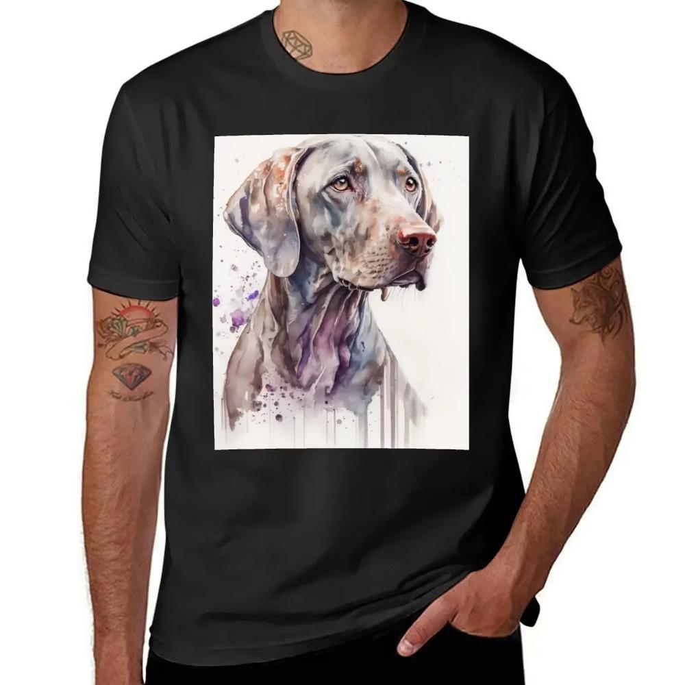 

Original Watercolor Weimaraner T-Shirt design your own tees sublime designer t shirt men XXXXXL чёрный