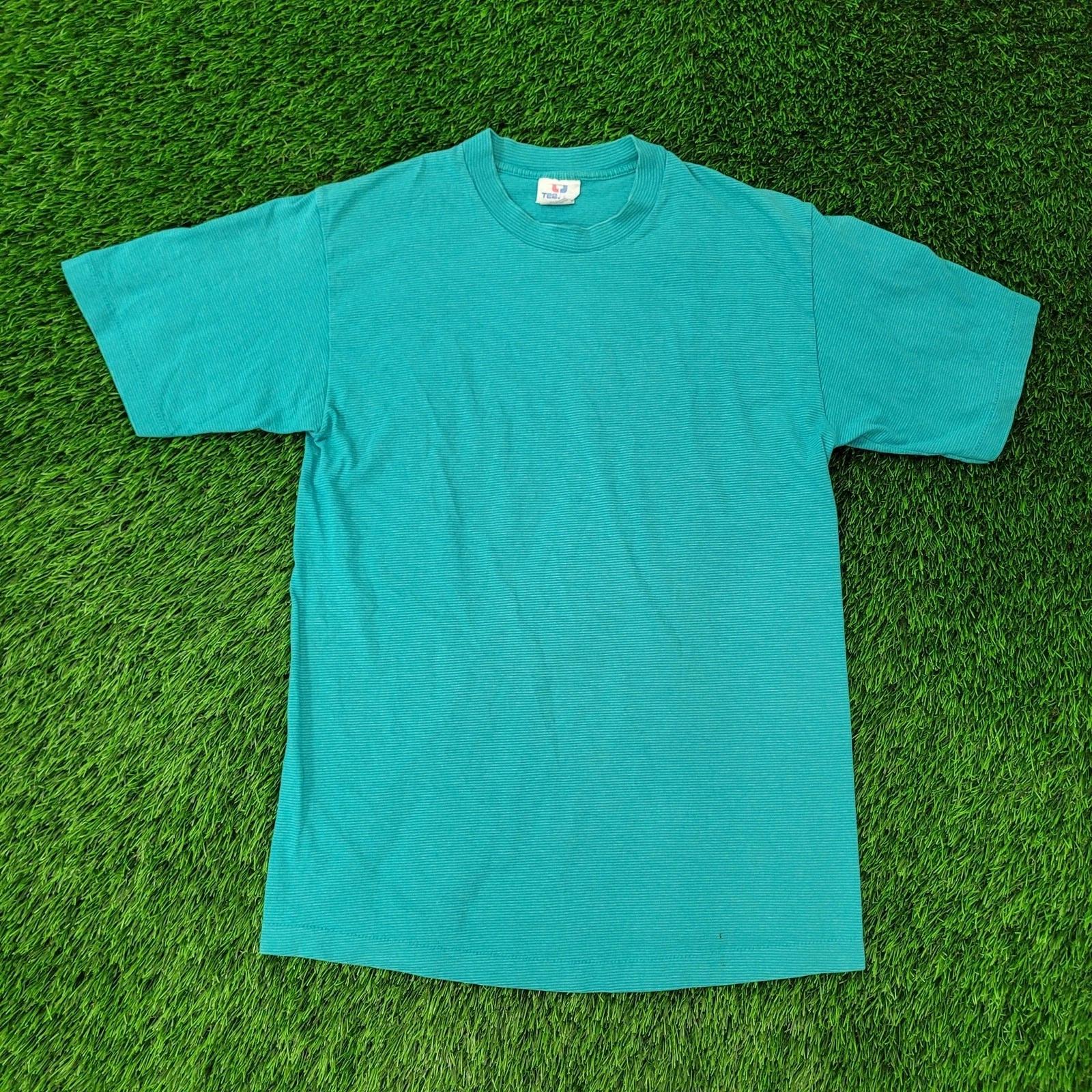 

Vintage 90s MOD Stripes Blank Shirt S/M 20x28 Blue USA 3XL