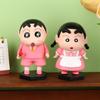2Pcs/Set Crayon Shin Chan Anime Figures Cute Cartoon Pvc Figure Doll Ornament Desktop Decoration Couple Collectible Gifts