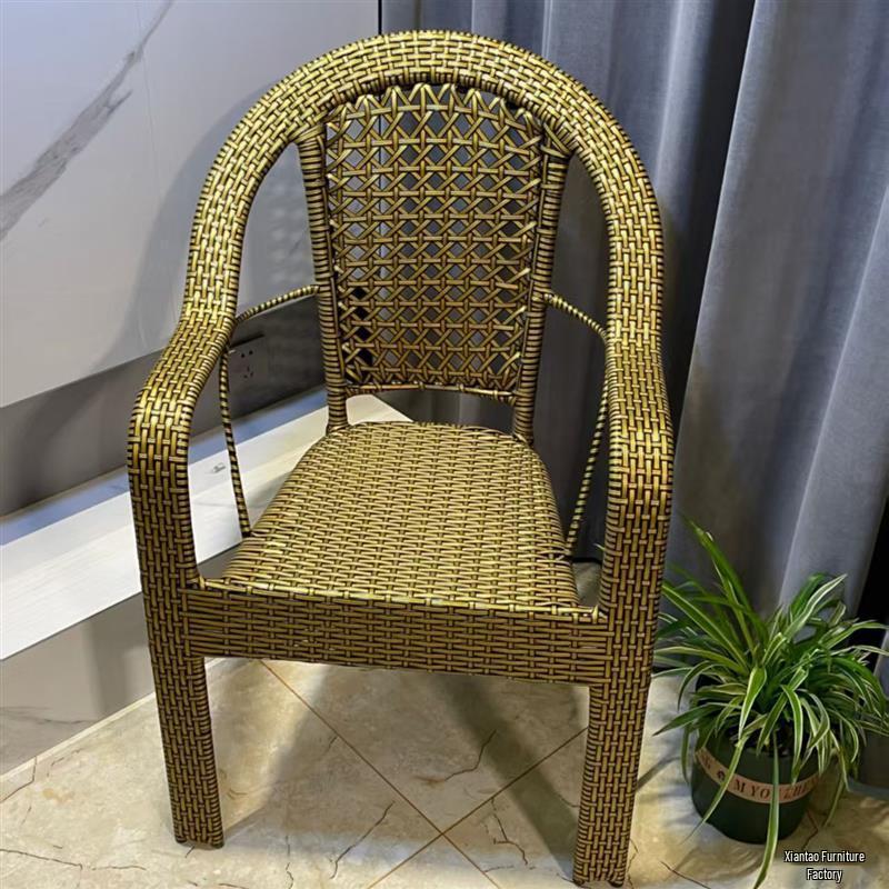 Recliner 2025 Rattan Chair - High Back, 500 Jin Capacity, for Home or Outdoor Dining & Leisure.