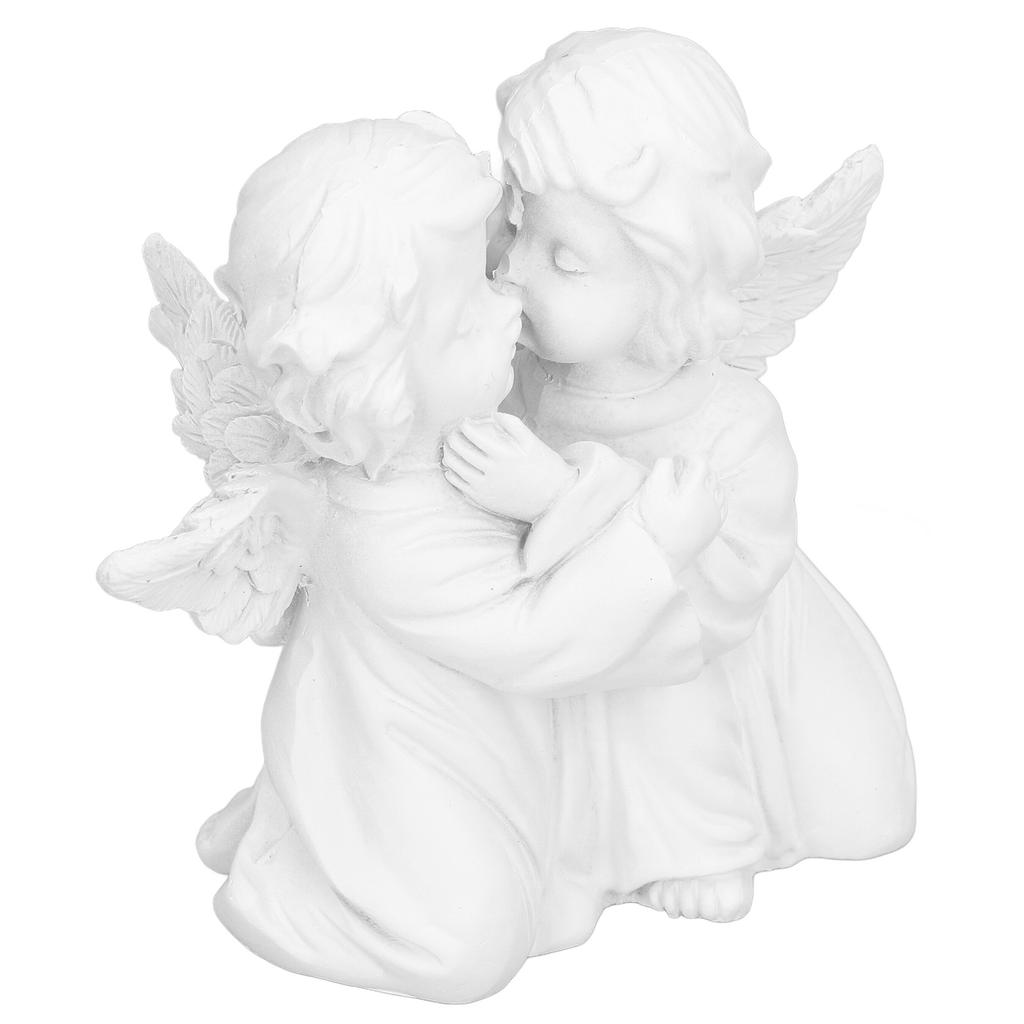 Engel Statue Kunstharz Umarmende Form Weißer Engel Ornament für Desktop DekorationEngel Links