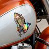 1pc Praying Hands Stickers Window Cling Sticky Decoration Religious Praying Hand Pattern Car Window Decals for Truck Motorcycle