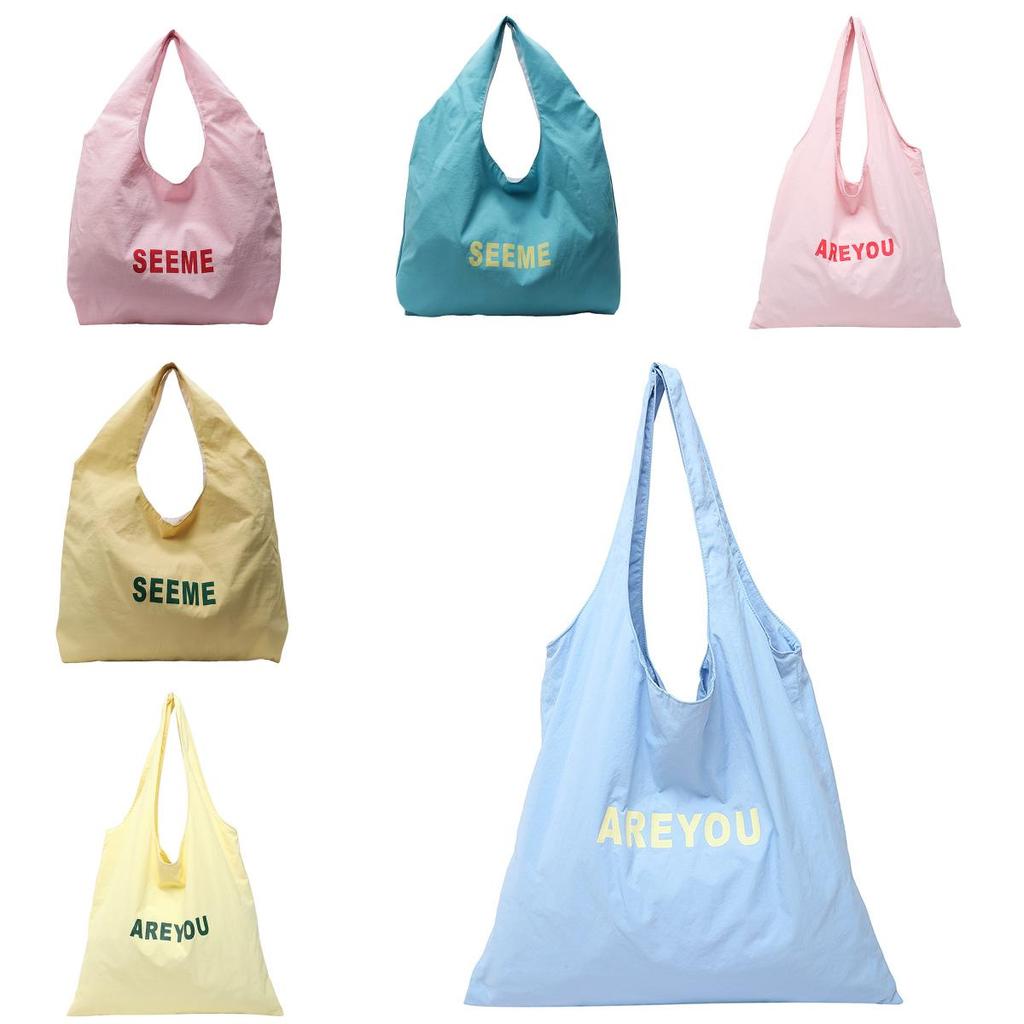 Urban Casual Nylon Letter Design Tote Bag Spacious For Work And Casual Outings