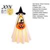 Costume Cosplay LED per Bambini Halloween Fantasma Luminoso con Cappello da Strega e Borsa a Zucca, Tessuto Luminoso per Vestiti Bambini, Festa Spettrale e Decorazione per Giardino