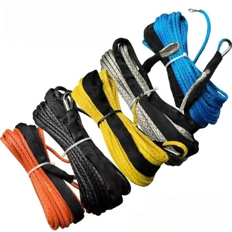 6mm X 15m 7700LBs Synthetic Winch Line Cable Rope for With Black Protecing Sleeve ATV UTV (blue)Best Sport