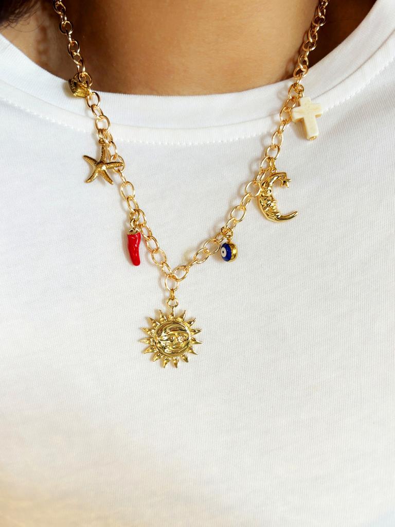 Collana con Ciondolo a Forma di Fragola con Fiocco in Acciaio Inossidabile per Donna Charms Delicati Gioiello