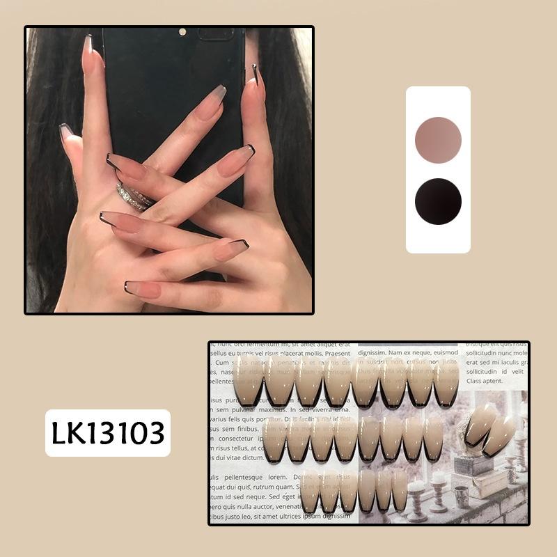 24PCS Francouzský balet Nálepka na manikúru na nehty Lesklá nálepka na nehty Nošení falešných nehtů Hotové zdobení nehtů