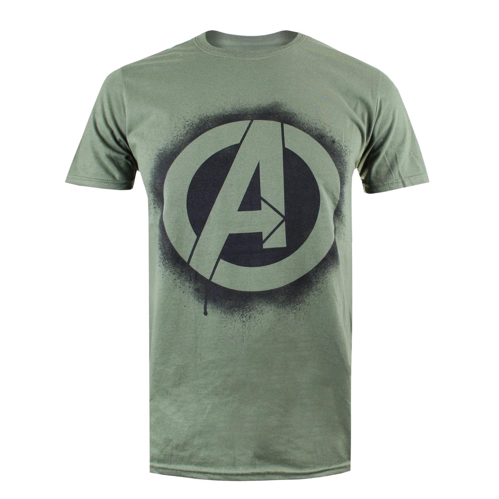 Avengers Military Green Stencil Logo T-Shirt S