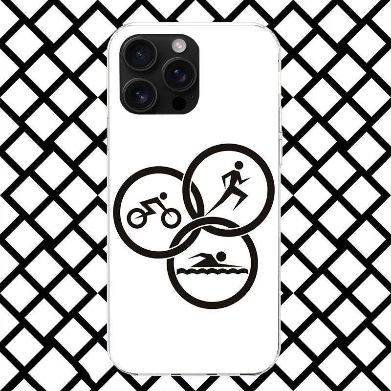 Triathlon Swim Bike Run Phone Case for iPhone 17 Air 16 16E 15 14 Plus 13 Mini 12 11 Pro Max 7 8 + SE 2020 Soft Cover Fundas 17