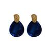 Silver needle retro acrylic pleated water drop stud earrings European and American ins fashion high temperament geometric earrings women