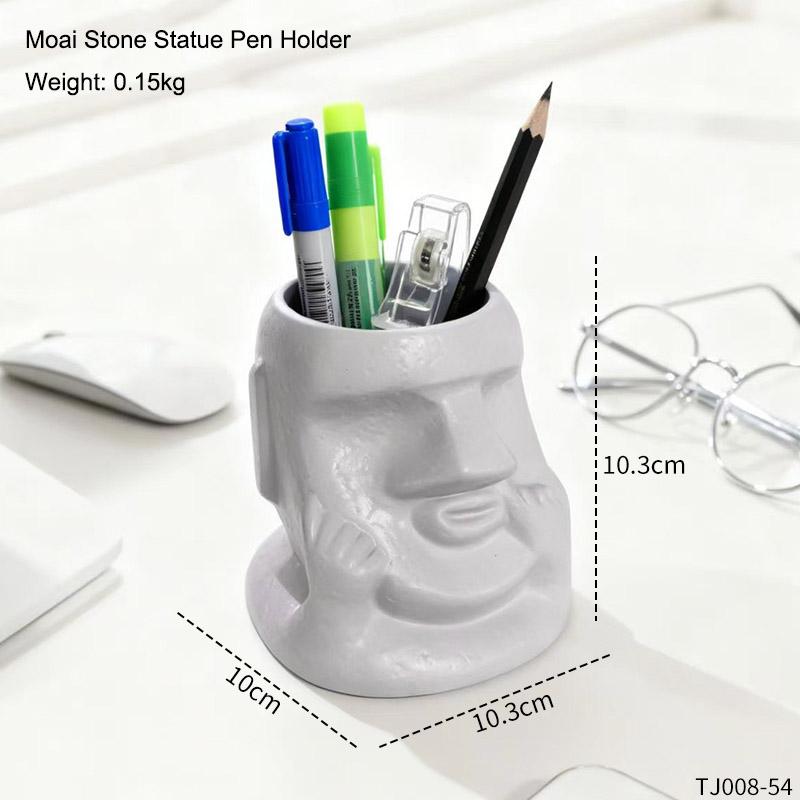 

Creative Moai Stone Statue Pen Holder Home Storage Ornament Office Desktop Decoration Ornaments Commemorative Gifts