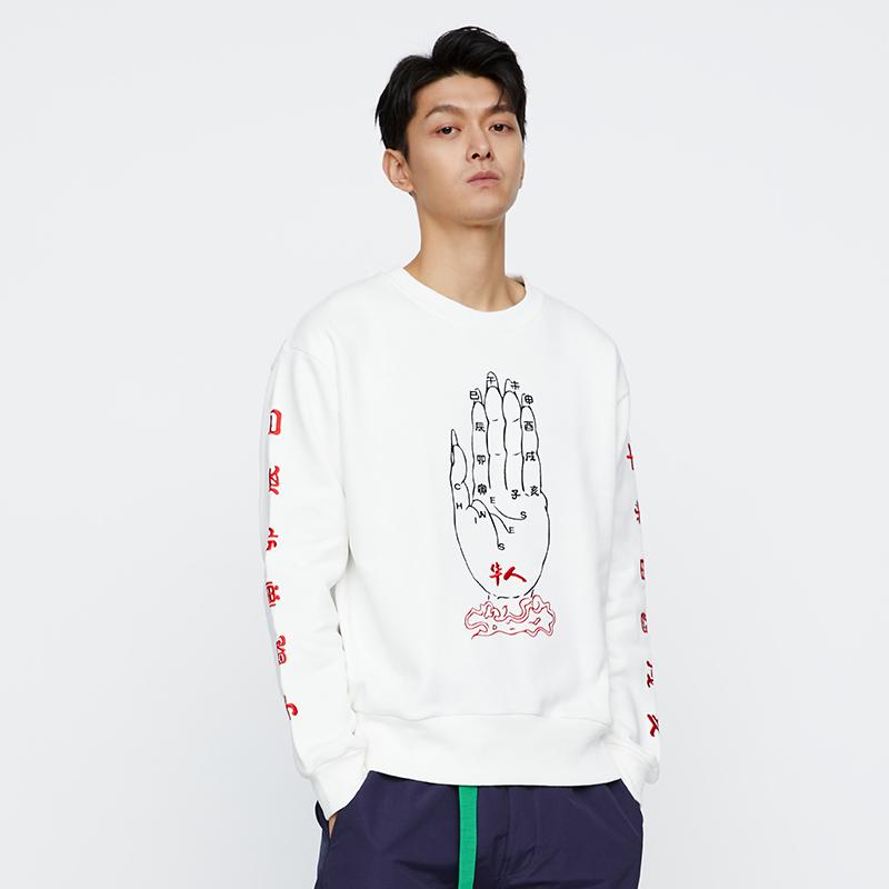 CLOT Sweatshirts Men's White Crew Neck Moderate Regular CTHD20FCN308-WH