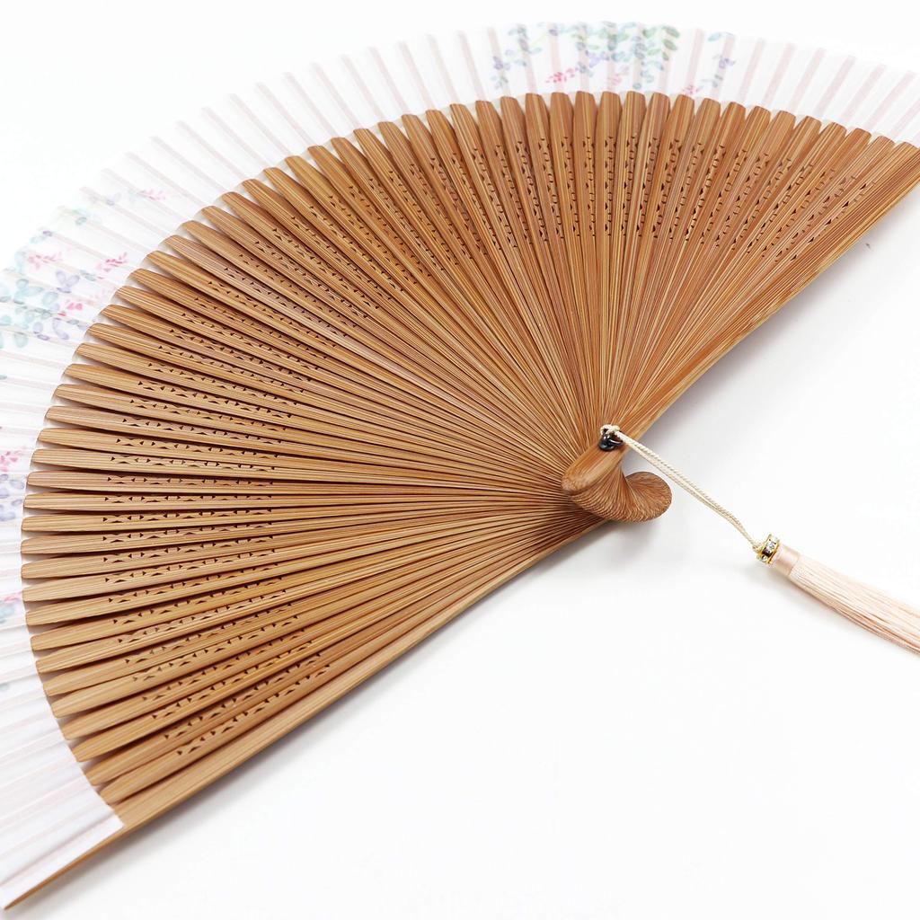 Fan Fan Set with White [Osaka Choseido] Fan, Women's, Stylish, Business, Bag, Holder, Handkerchief, 60-Ken Karin,