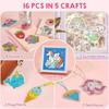 JOYFY 16 Projekte Edelsteinmalerei Kinder Diamant-Edelsteinmalerei-Set mit 5D-Edelsteinen für Mädchen im Alter von 6-12 Jahren Edelstein-Bastelaktivitäten-Sets Geschenk