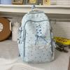 Cartable nouveau sac à dos à pois et dentelle étudiant fille grande capacité imperméable cartable élève de collège sac à dos mignon