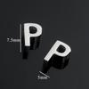 DZ Stainless Steel 26 English 3D Letter Pendant Necklace - Handmade Niche Design