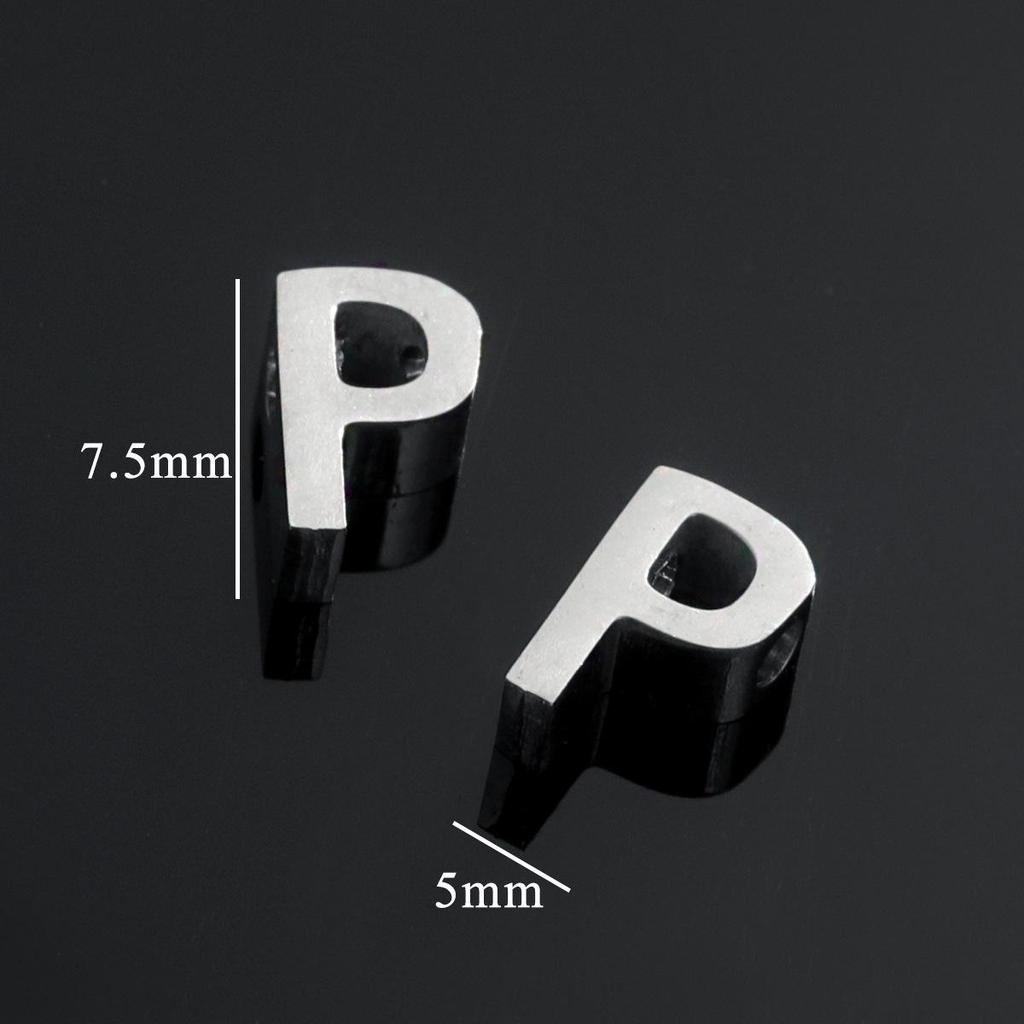 DZ Stainless Steel 26 English 3D Letter Pendant Necklace - Handmade Niche Design