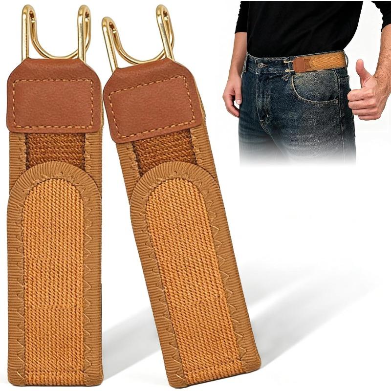 2PCS No Buckle Belts for Men, Buckless Belt for Men Women, Metal Hook Elastic Belt, Birthday Valentines Gifts for Him Her