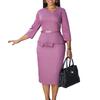 2024 Women's Solid Color Bodycon Pencil Skirt Dress
