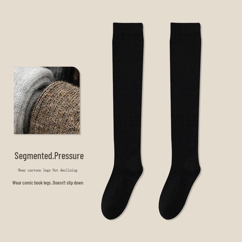 Women's Anti-Slip Over-the-Knee High Socks with Extended Warm Knee Pads for Autumn and Winter