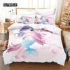 Cartoon Girl Bedding Set Duvet Cover Set 3d Bedding Digital Printing Bed Linen Queen Size Bed Set  Fashion Design