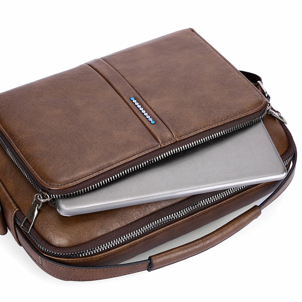 WEIXIER Men's Leather Crossbody Shoulder Bag Waterproof Messenger Sling Satchel Bag Briefcase for Work Business Travel