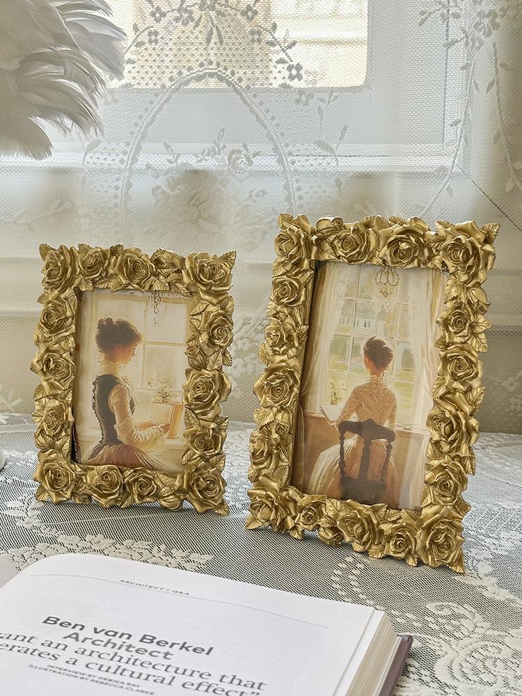 Neues Muster Vintage Rosenpalast Stil Fotorahmen Serie Schlafzimmer Wohnzimmer Schreibtischornament Hängende Dekoration Heimdekoration