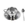 3 teile/satz Isolierte Kaffeetasse Set Edelstahl Doppelwandige Tassen Milch Tee Tasse mit Untertasse Löffel